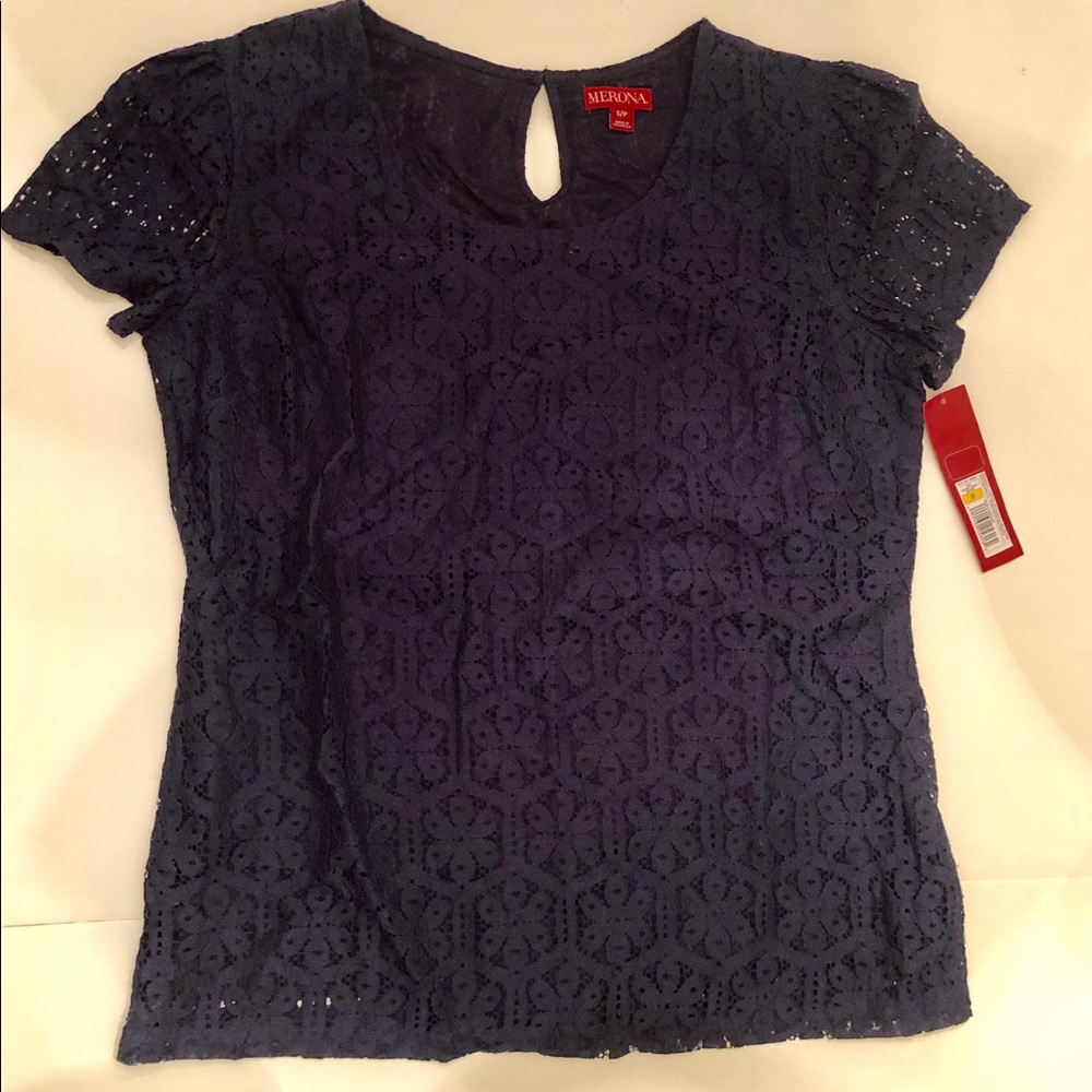 Merona Navy Lace Blouse